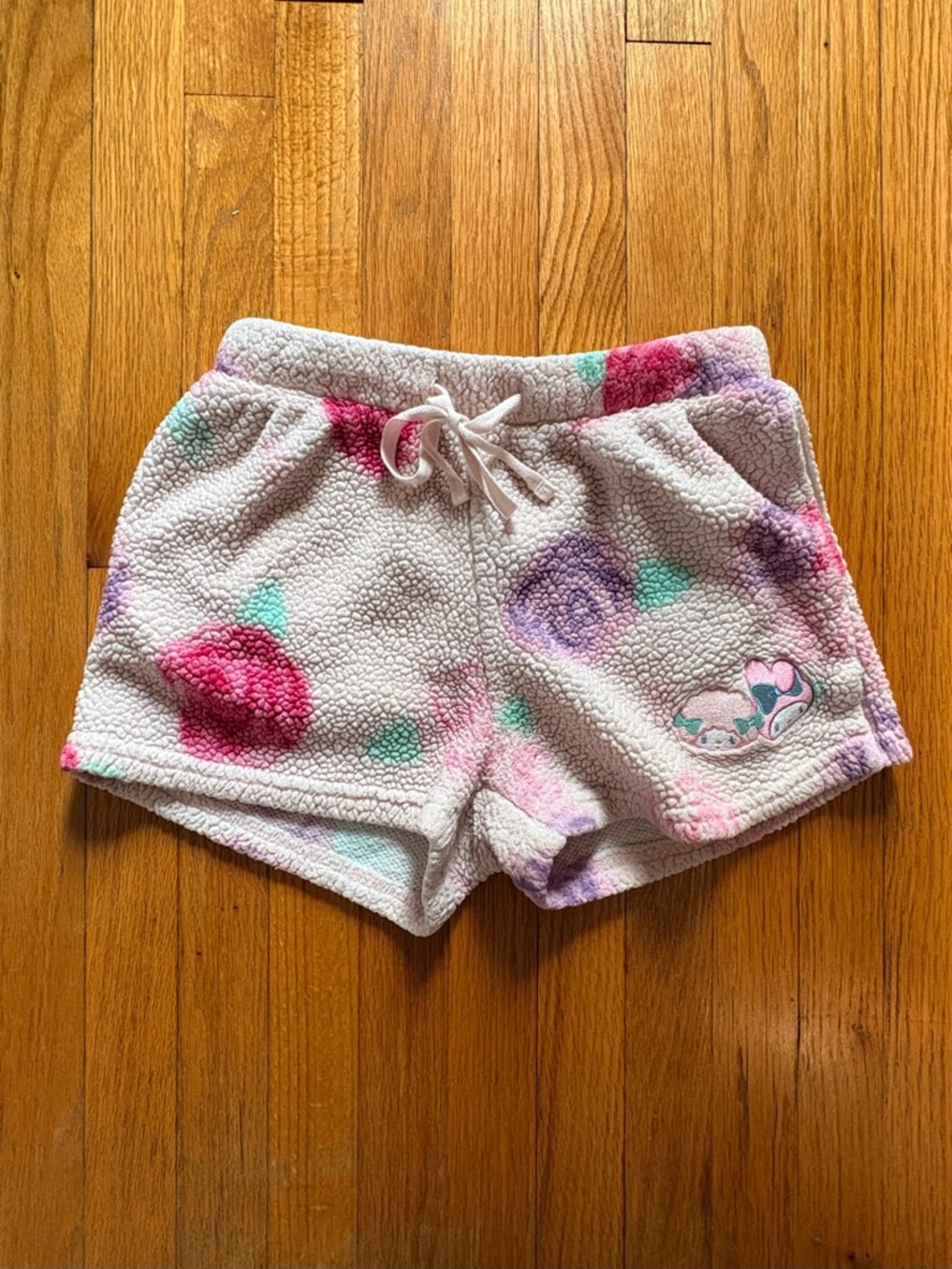 Sanrio Women’s My Melody My Sweet Piano Plush Sherpa Lounge Shorts Pink Medium